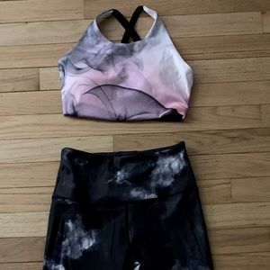 Pink & Black Sports Bra and Leggings